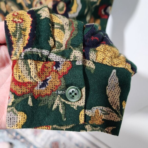 Alfred Dunner Vintage Women's Green Paisley Long Sleeve Blouse Top - Size 14 - Picture 5 of 5